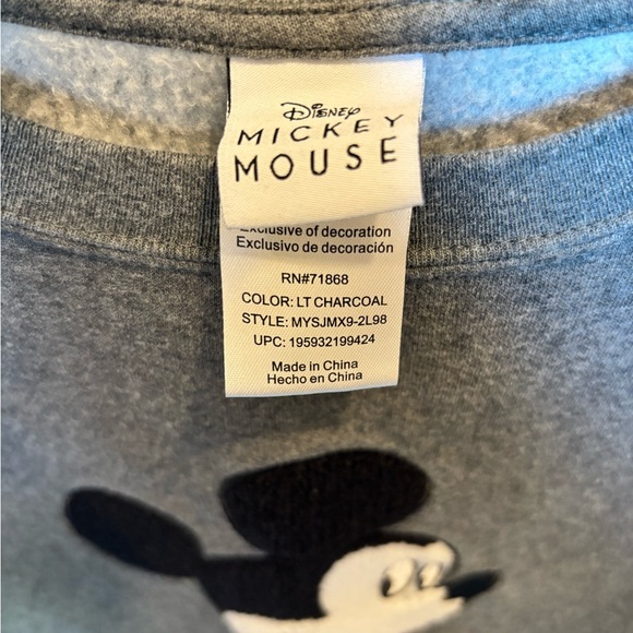 Disney Gray Sweatshirt with Mickey Mouse Design - Picture 2 of 4